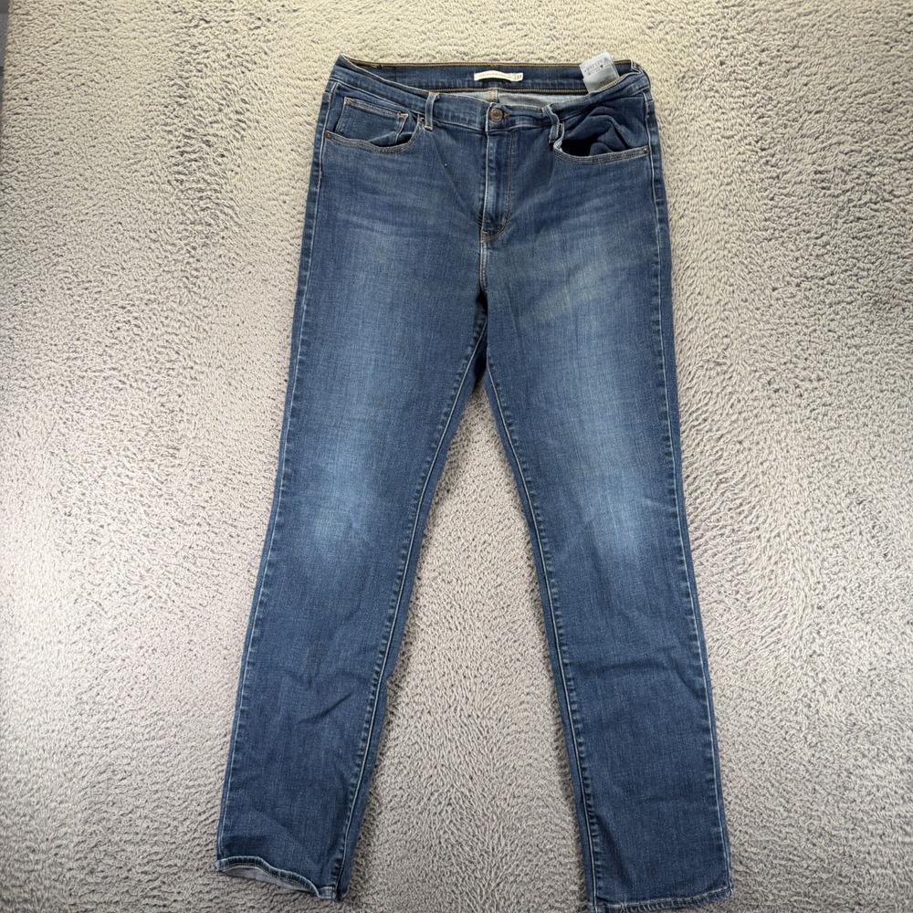 Levi's 724 Jeans Womens 32x31 Blue Cotton Denim Straight High Rise Faded Stretch